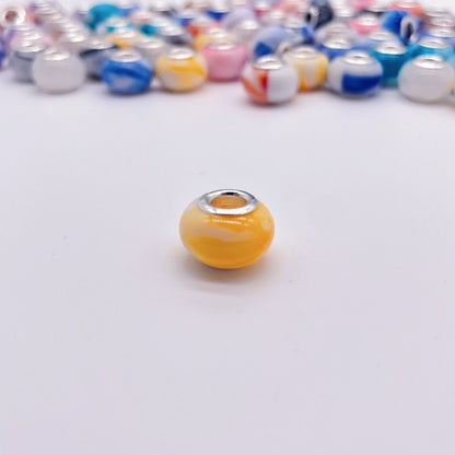 Acrylic Round Spacer Beads 14mm Ink Imitation Ceramic Large Hole 50pcs 9