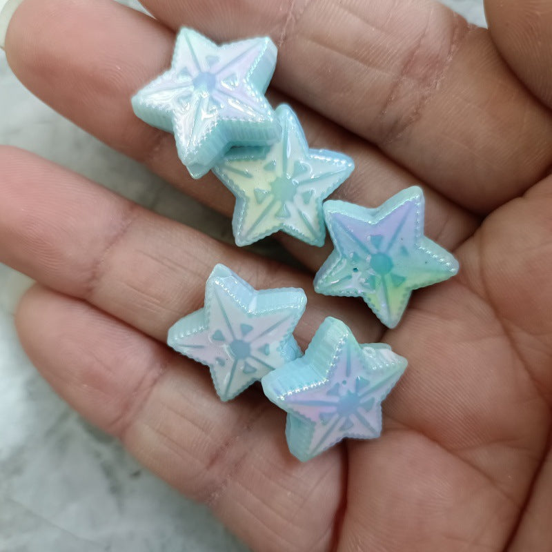 Plating Star Acrylic Beads 19mm UV Enamel Shine 100pcs 9