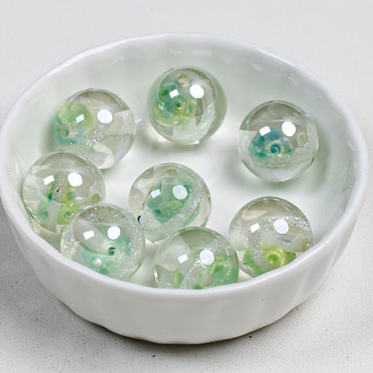 Clear Planet Halo Round Resin Beads 16mm Multicolor 10pcs 15