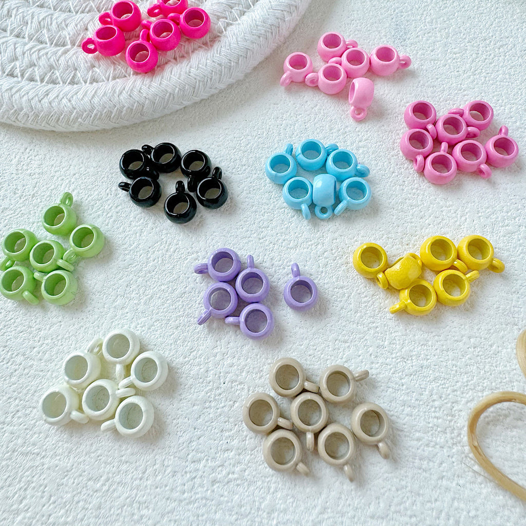 Cup Metal Beads 8mm Baking Painted Pastel Colors 30pcs 2