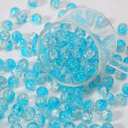 Crackle Round Glass Beads 10mm Gradient Color Smooth Surface 60pcs 7
