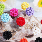 Glossy Hollow Waxberry Resin Beads 16mm Mixed Colors 20pcs 4