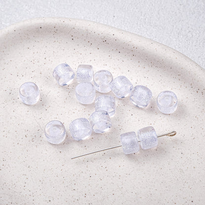 Clear Glitter Resin Barrel Beads 6 8mm Mixed Colors 50pcs 5