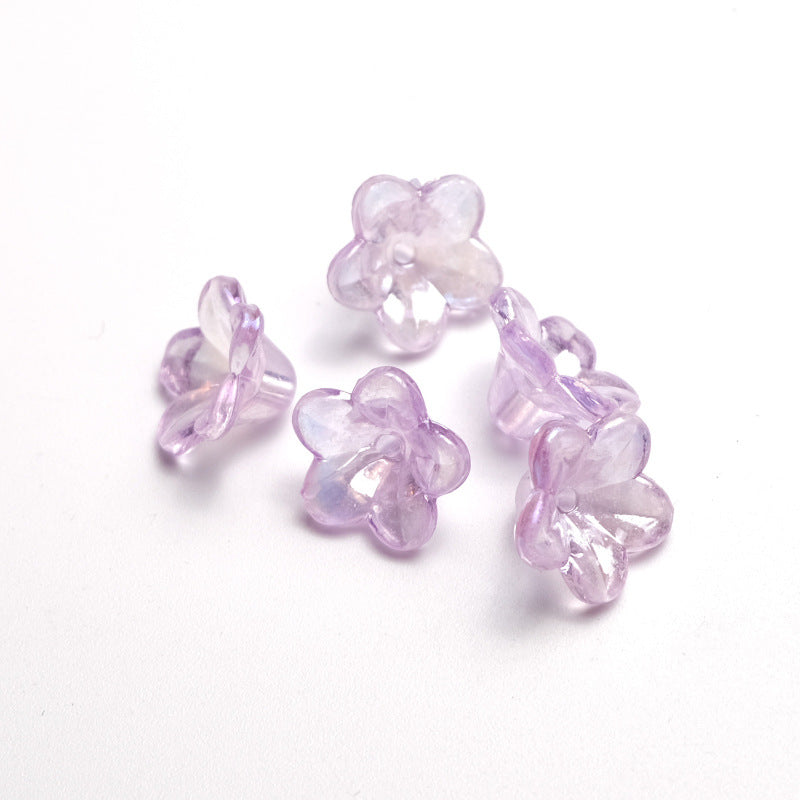 Transparent Plating Horn Petal Acrylic Beads 10mm Multicolor 500pcs 5