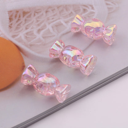 Transparent Candy Acrylic Beads 29mm UV Plating Rainbow 100pcs 9