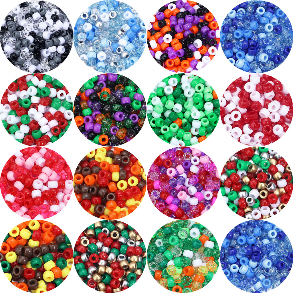 Festival Theme Pony Beads 9mm Acrylic Assorted Colors 200pcs 3