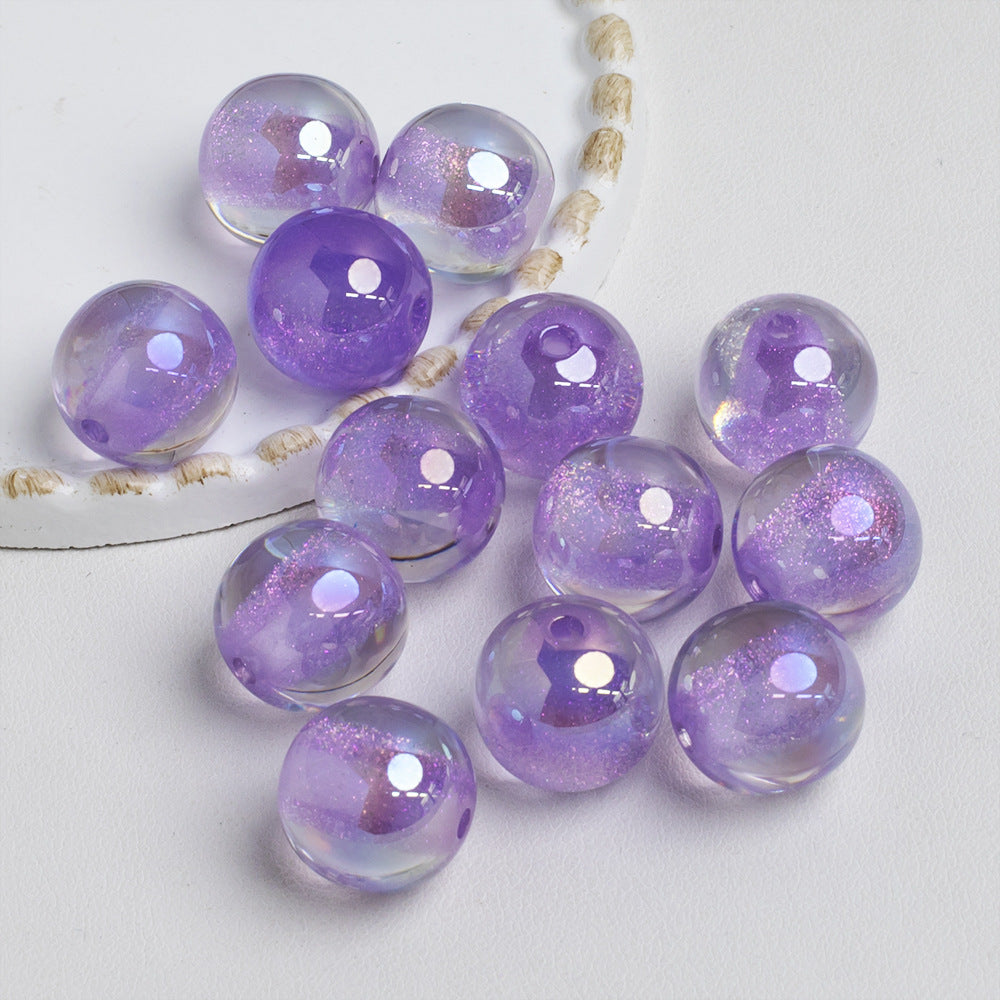 Shimmer Crystal Resin Beads 12mm Round Glossy Mixed Colors 40pcs 14