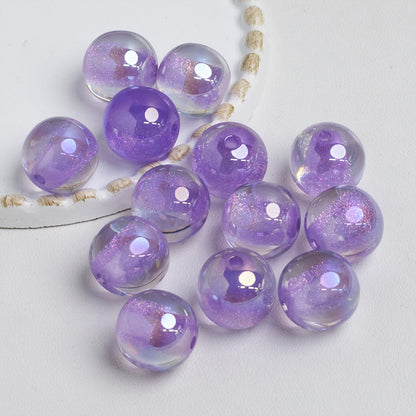 Shimmer Crystal Resin Beads 12mm Round Glossy Mixed Colors 40pcs 14
