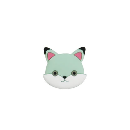 Silicone Focal Beads Animal Baby Fox Rounded Head Smiling Face 20pcs 7