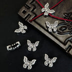 Butterfly Metal Beads 12mm Symmetrical Antique Silver Tone 100pcs 2