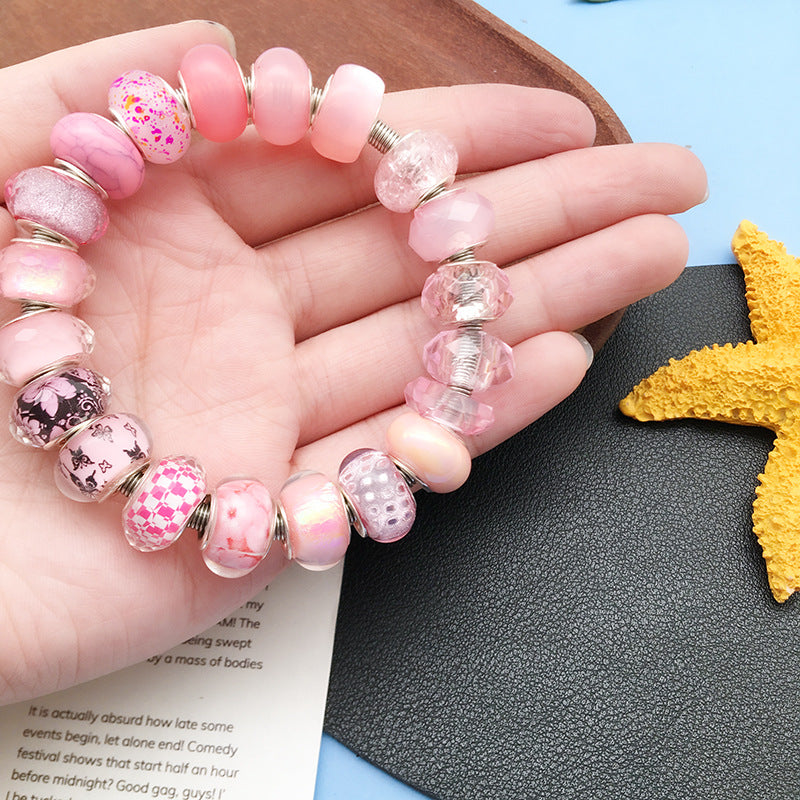 Resin Spacer Beads Pink Tone 40pcs 4