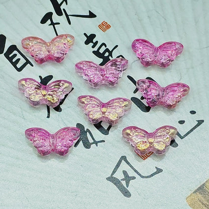 Butterfly Glass Beads 15x10mm Colored Transparent 25pcs 7