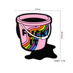 Silicone Focal Beads Handheld Bucket With Rainbow and Silver Handle 20pcs 2
