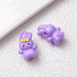 Printed Bunny Acrylic Beads 18mm Glossy Colors 50pcs 6