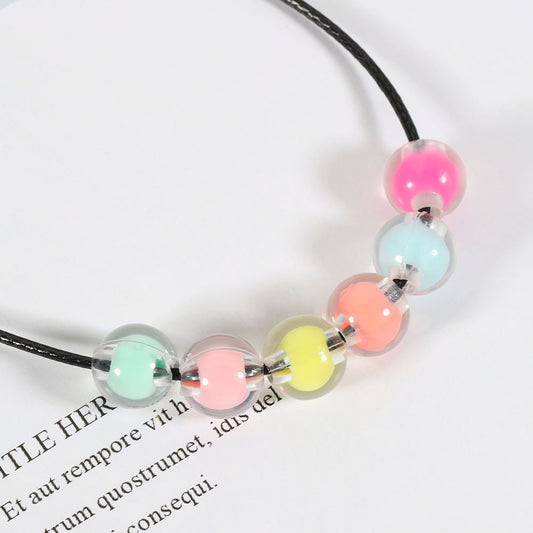 Macaron Acrylic Beads 8mm Colored Transparent Solid Core 100pcs