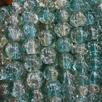 Crackle Glass Beads Round 8mm Dual Color Explosion 10 Strands 7