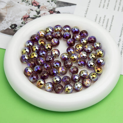Iridescent Foil Filled Resin Beads 8-16mm Glossy Multicolor 40pcs 16
