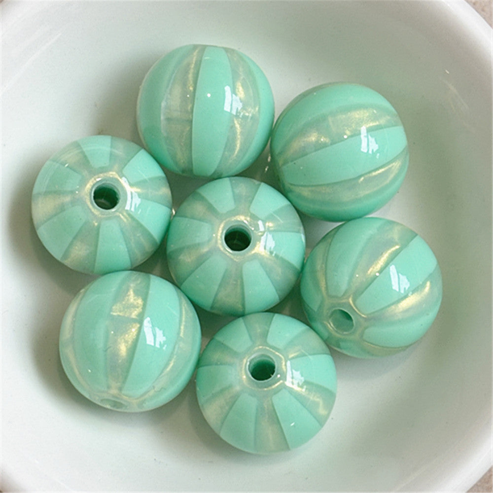 Shimmer Striped Acrylic Beads 16mm Colorful Glossy 100pcs 13