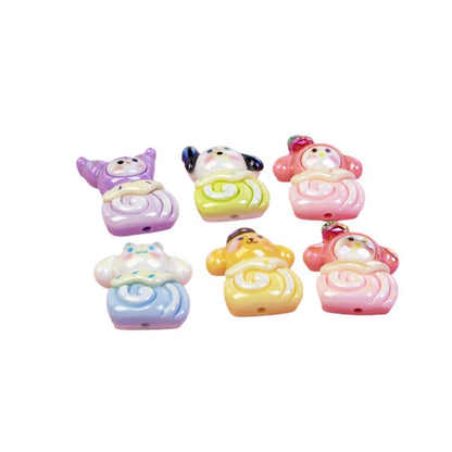 Sanrio Swiss Roll Series Resin Beads Playful Pastel Mixed 10pcs 5