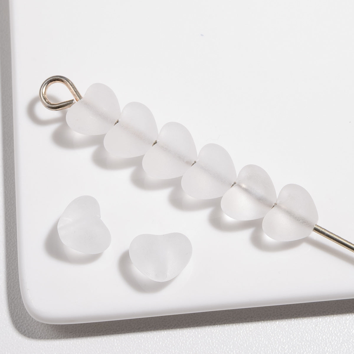 Matte Heart Acrylic Beads 12mm Pastel Vibrant Colors 100pcs 10