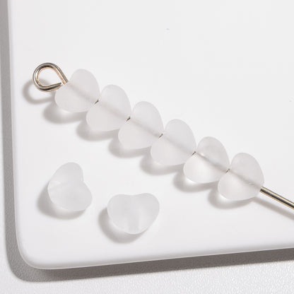 Matte Heart Acrylic Beads 12mm Pastel Vibrant Colors 100pcs 10