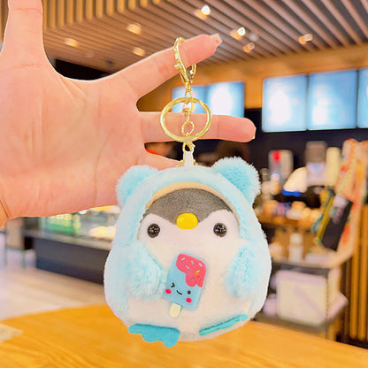 Plush Penguin Keychain Pastel Colors Lollipop and Earmuffs Soft Toy 7