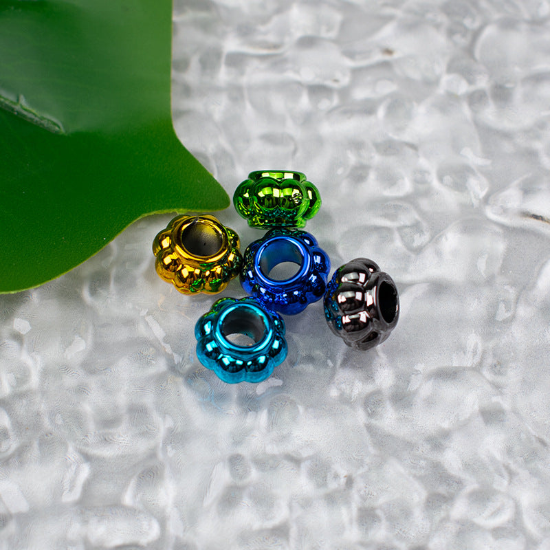 Acrylic Large Hole Spacer Beads 13mm UV Plating 100pcs 2