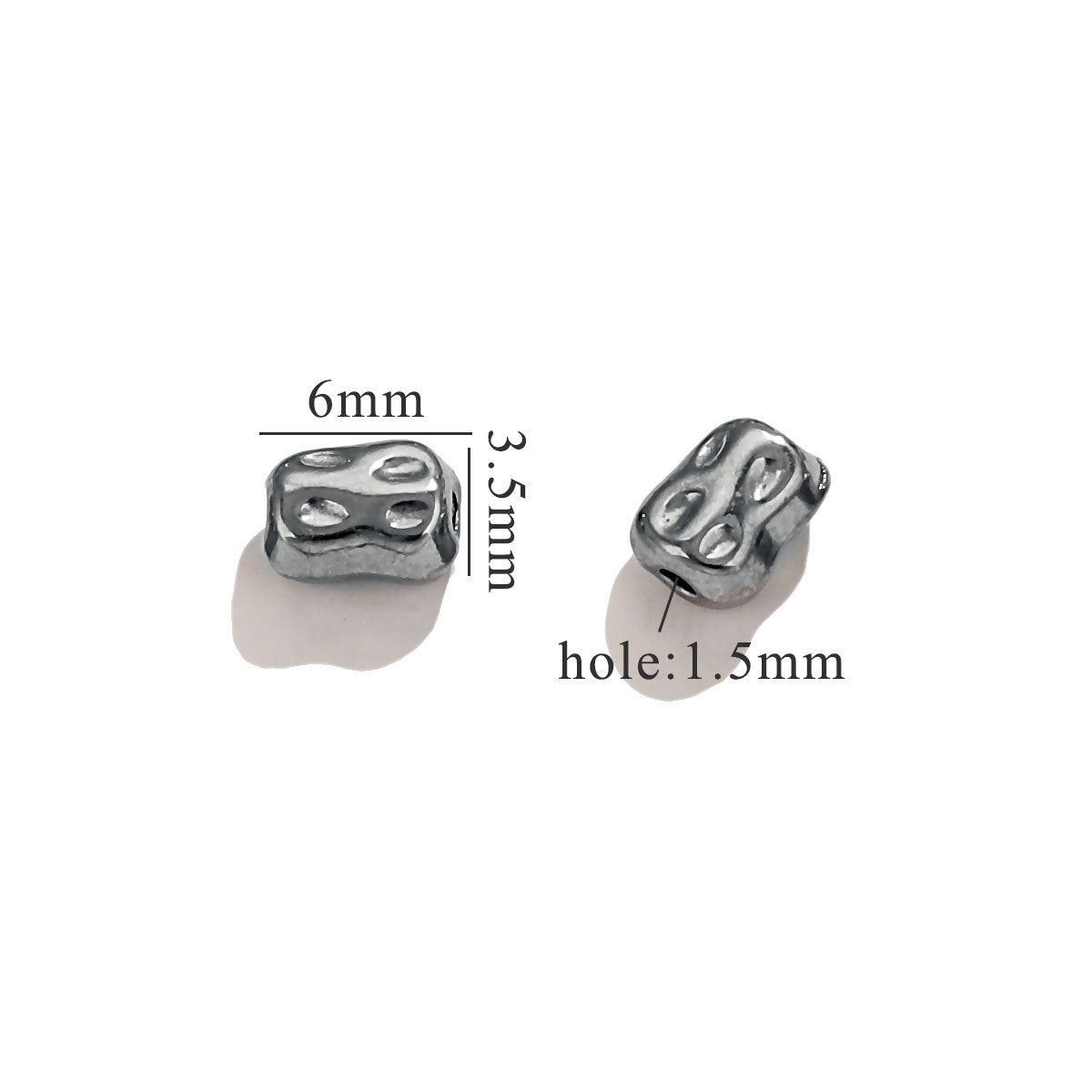 Stainless Steel Baroque Metal Beads Textured Vintage Style 20pcs 20