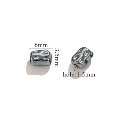 Stainless Steel Baroque Metal Beads Textured Vintage Style 20pcs 20