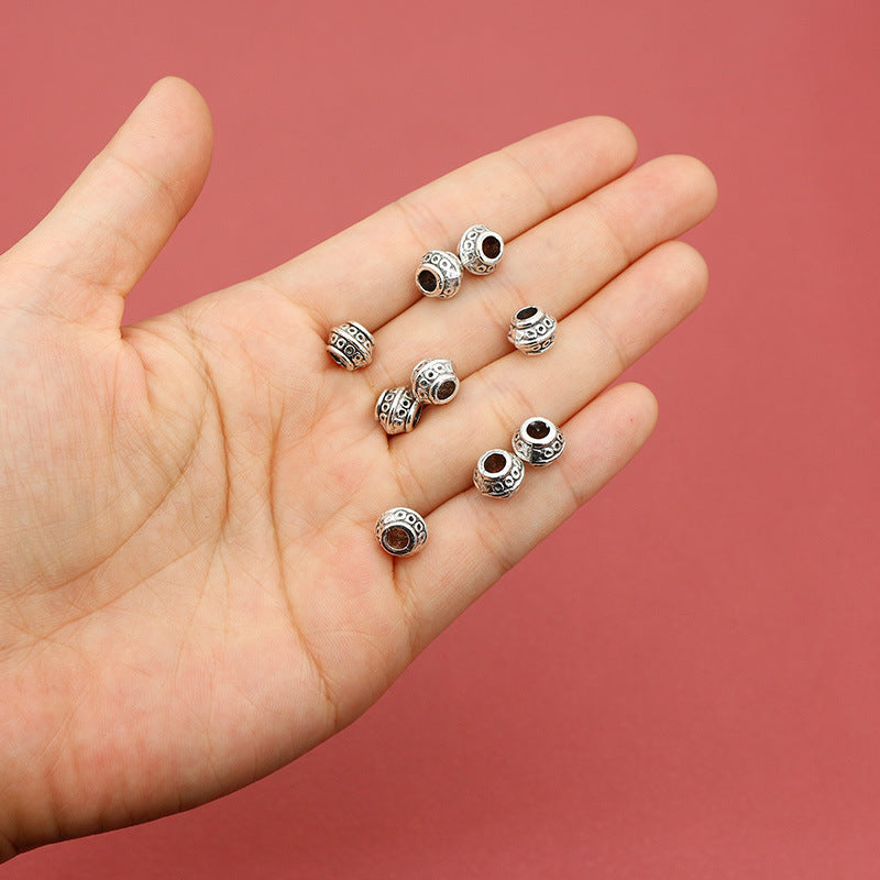 Alloy Circular Pattern Spacer Beads 9mm Large Hole 1pc 3