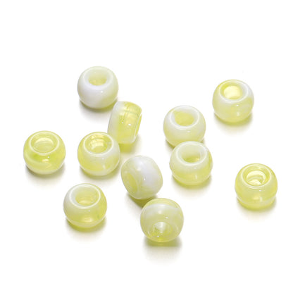 Mermaid Color Pony Beads 9mm Acrylic Pearly Pastel 200pcs 21