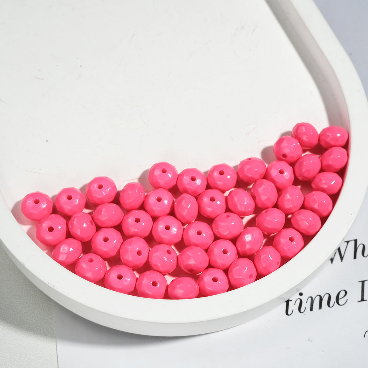 Acrylic Faceted Spacer Beads 8mm Baking Painted Solid Color 50pcs 8