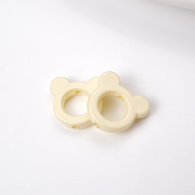 Glossy Painted 22mm Hollow Mickey Head Acrylic Bead Frame 50pcs 10