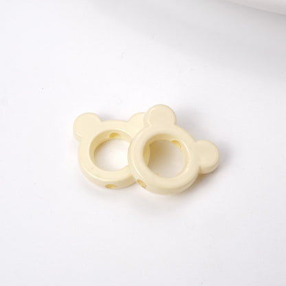 Glossy Painted 22mm Hollow Mickey Head Acrylic Bead Frame 50pcs 10
