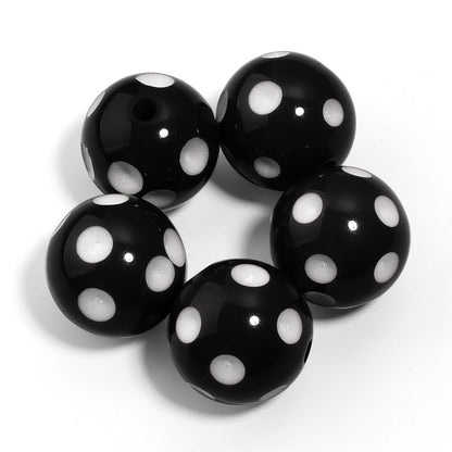 Polka Dot Bubblegum Beads 20mm Colorful Concave Resin Round 10pcs 6