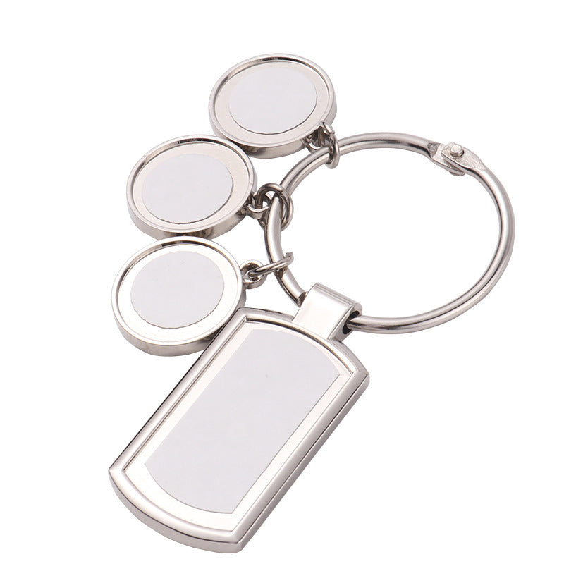Metal Blank Sublimation Keychain Polished Silver Alloy Smooth Shape 2