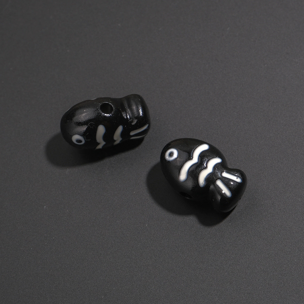 Painted Fish Acrylic Beads 22mm Colorful Cute 20pcs 10