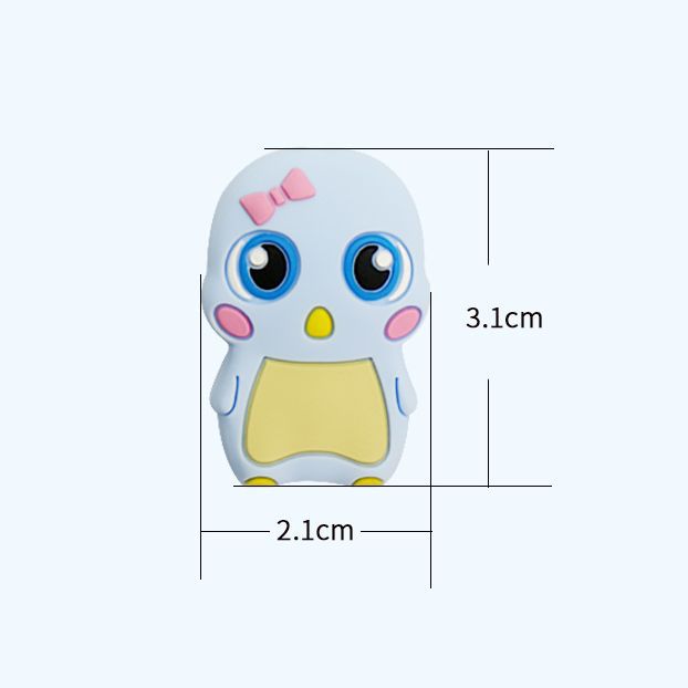 Silicone Focal Beads Little Duck Bowknot Big Eyes Pastel Colors 20pcs 2