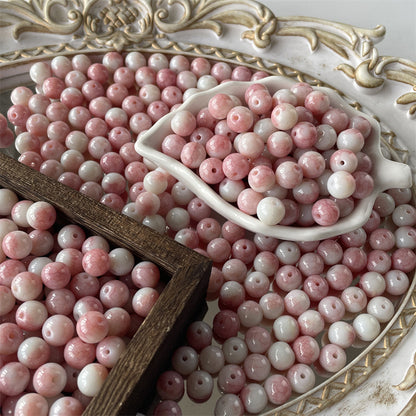 Crackle Round Glass Beads 10mm Imitation Porcelain Pastel Colors 120pcs 15