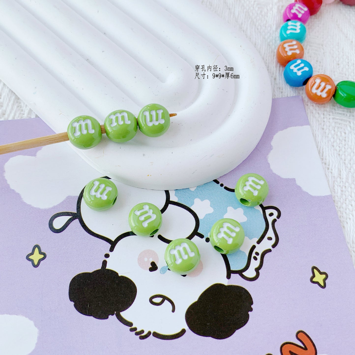 M&M'S Painted Metal Beads 9mm Colorful Glossy Alloy 20pcs 21