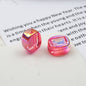 Transparent Square Acrylic Beads 14mm Imitation Zircon Sparkling 20pcs 9