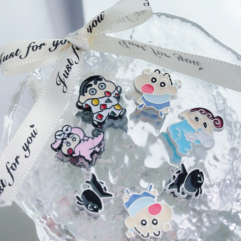 Painted Alloy Metal Beads Baking Shin-Chan Himawari Nohara Series 10pcs 3