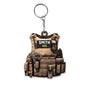 Acrylic Tactical Vest Police Cap Keychain Bold Yellow 226 Design 15