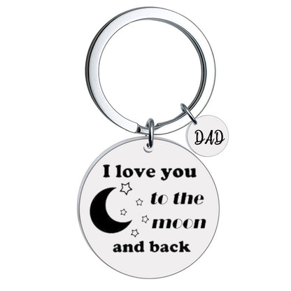 Stainless Steel Star Moon I Love You Inspirational Keychain 7
