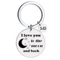Stainless Steel Star Moon I Love You Inspirational Keychain 7