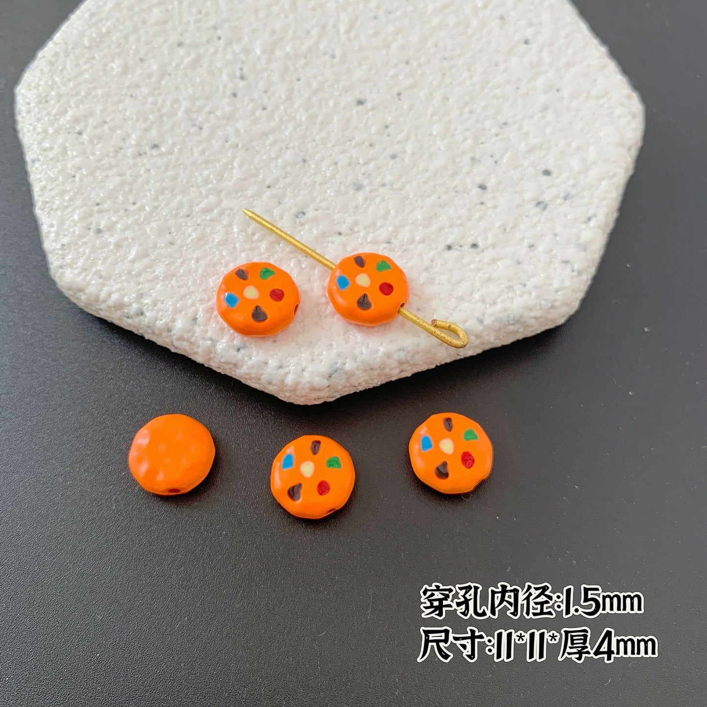 Baking Painted Series Metal Beads Colorful Glossy Alloy 20pcs 28