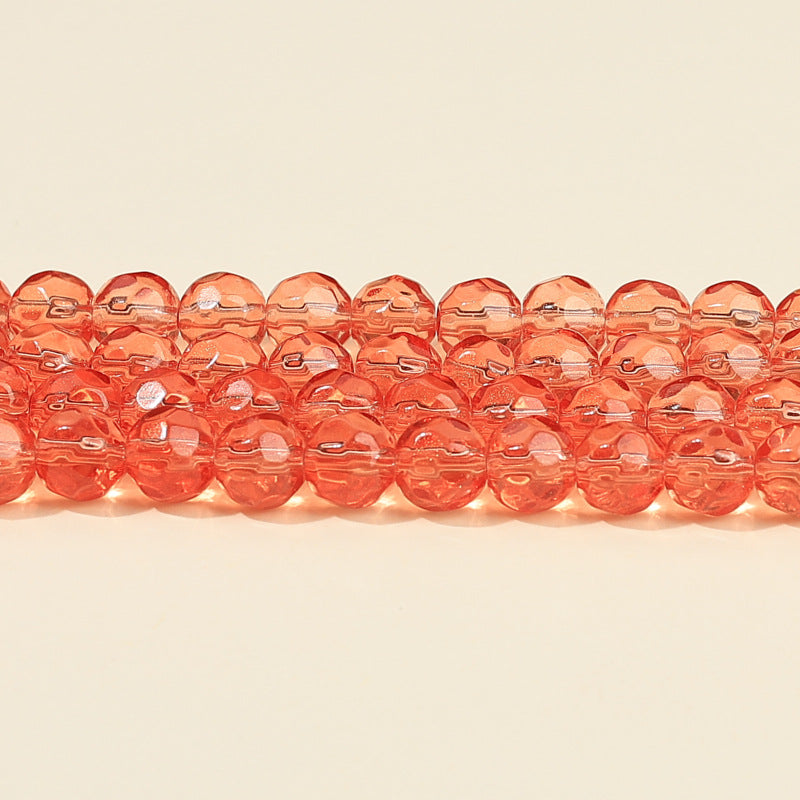 Faceted Round Glass Beads 10mm Clear Pastel Colors 50pcs 16