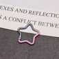 Alloy Gradient Pearlescent Star Trigger Spring Keyrings 4pcs 43mm 7