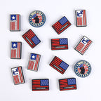 Silicone Focal Beads Careers American Flag Veteran Emblem 20pcs