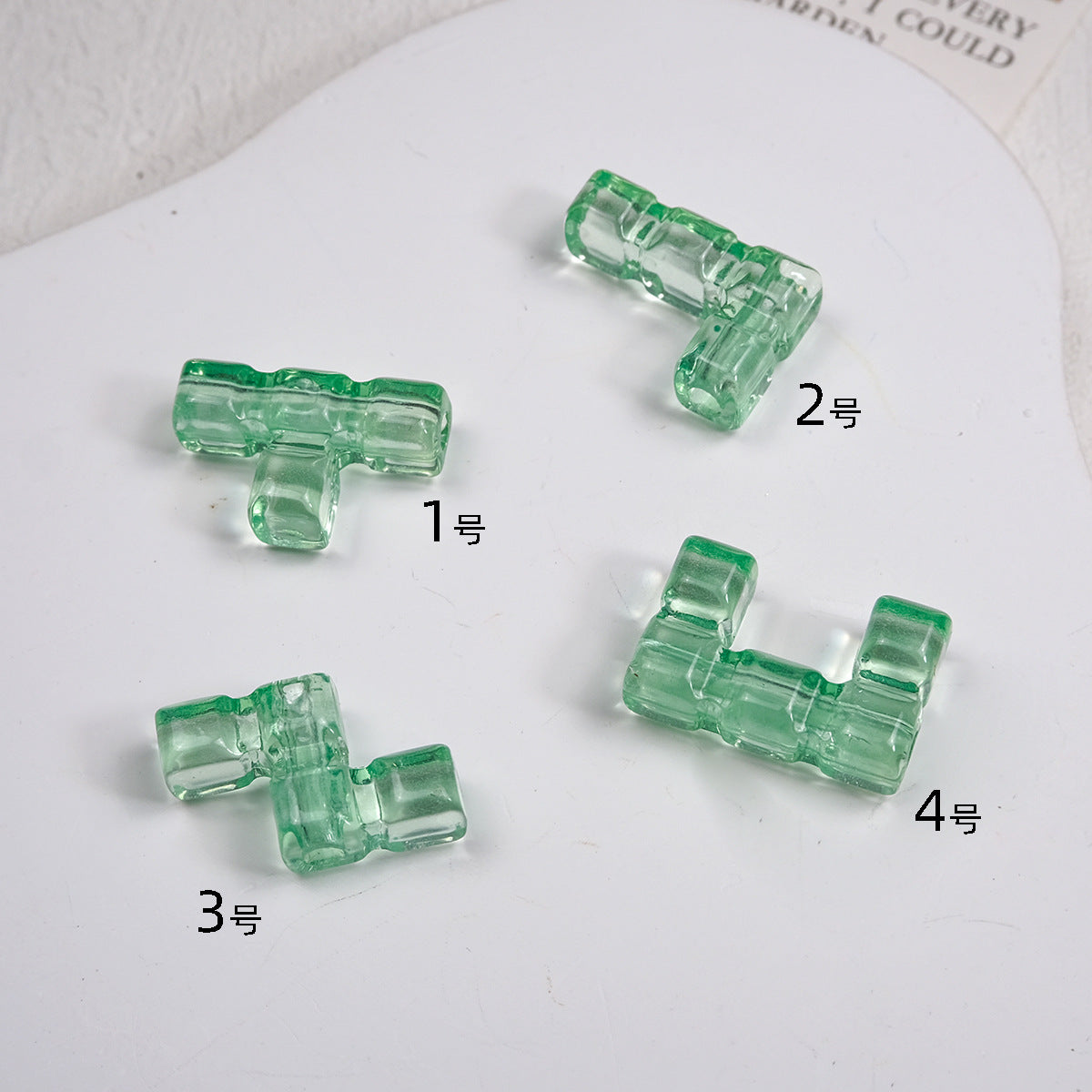 Clear Terris Block Acrylic Beads 20mm Translucent Geometric 50pcs 12